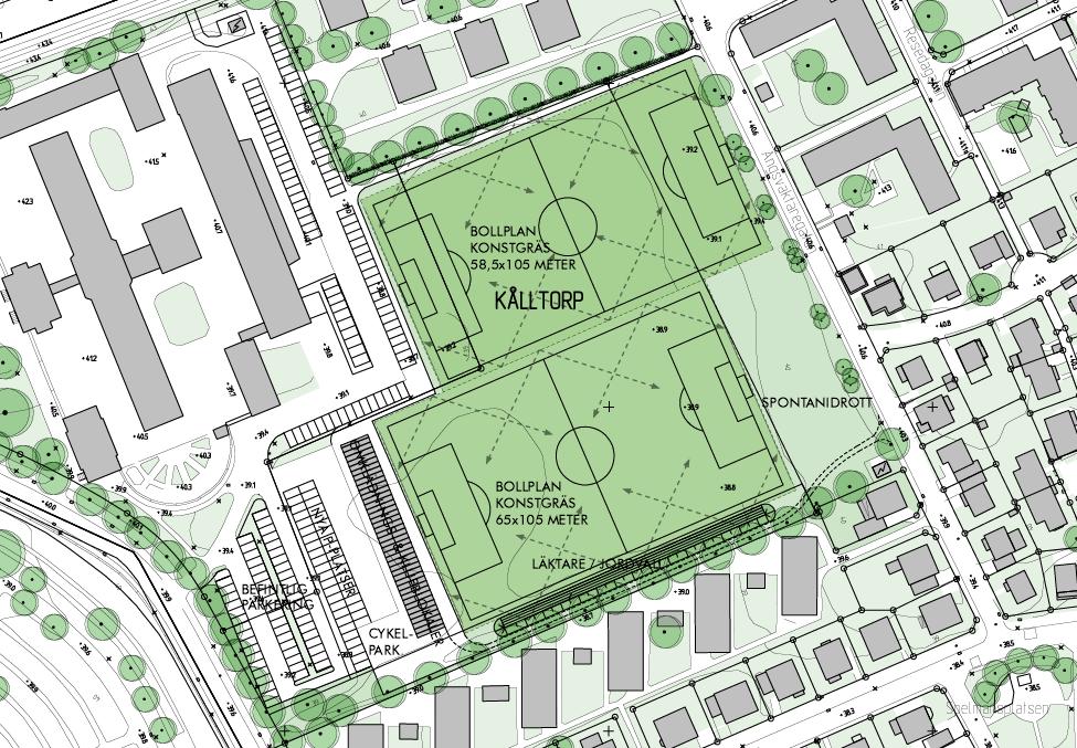8 Tillsammans med befintliga verksamheter och Kulturhus bedöms parkeringsbehovet bli 163 platser dagtid och 133 platser kvällstid.