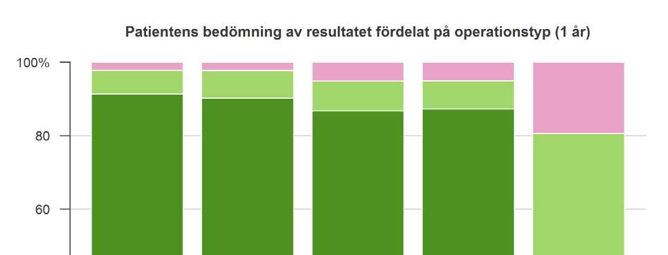 Bild 24 Patientens nöjdhet med resultat ett år