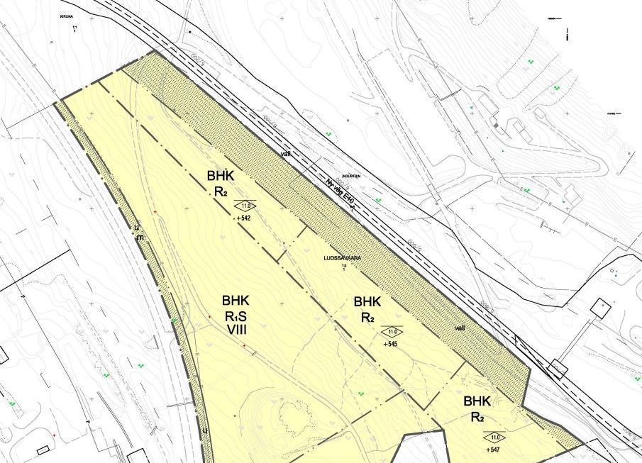 Detaljplanens markanvändning i aktuellt område stämmer inte överens med vägplanen men Trafikverket anser i samråd med kommunen att det ska ses som en mindre avvikelse. Figur 5.