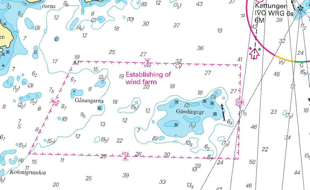 Nr 250 16 Vänern och Trollhätte kanal / Lake Vänern and Trollhätte kanal * 5490 Sjökort/Chart: 131 Sverige. Vänern. Värmlandssjön. Inseglingen till Skoghall. Gässlingegrund. Ankringsförbud.