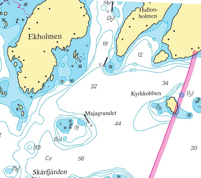 5 Nr 250 Sweden. Sea of Åland and Archipelago Sea. SE of Södra Kvarken light. Unsurveyed area.