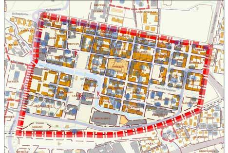 Miljön omfattar kyrka från 1600-talets mitt, trästadsbebyggelse med handelsoch hantverksgårdar från 1700- och 1800-talet, det Alströmerska magasinet från år 1731 samt institutionsbyggnader