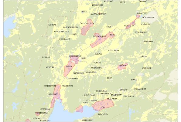 Inom ett begränsat område, vid Övre Jordala, finns en koncentration med fem stycken. Bronsåldern Spåren från bronsåldern är sparsamma och områdets enda röse finns vid Vitevattnet i Erska.