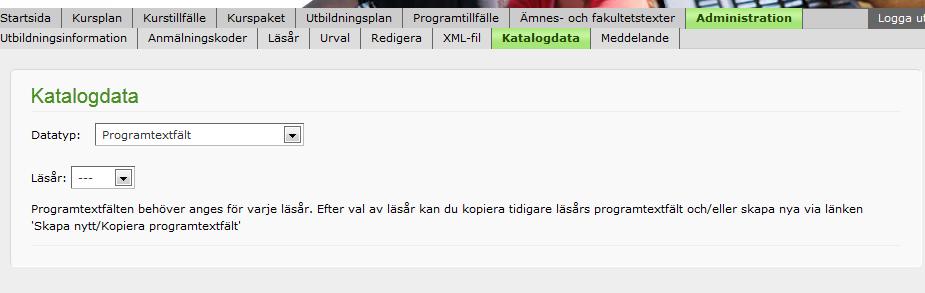 Selma manual Programtextfält, kopiera eller skapa nytt