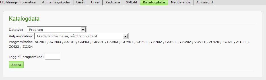 Observera att anmälningskodregeln måste innehålla 3 tecken, t.ex. 210 för kurskoder på UKK. Även 211, 212, 213 upp till 216 måste läggas in.