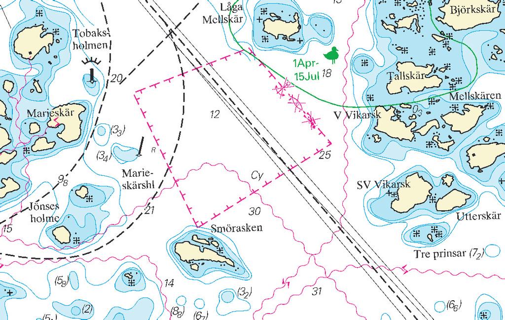 11 Nr 235 * 5235 Sjökort/Chart: 6211 Sverige. Norra Östersjön. Oxelösund. Ålö. N om Smörasken. Ankring, fiske och dykförbud.