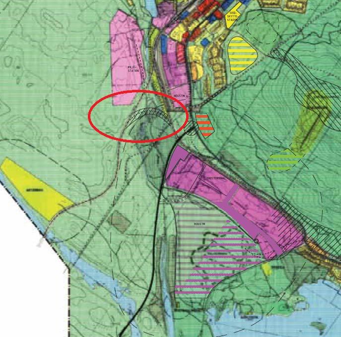 industriområdet blir aktuellt. En geovetenskaplig utredning ska dock utföras vid planläggning i området.