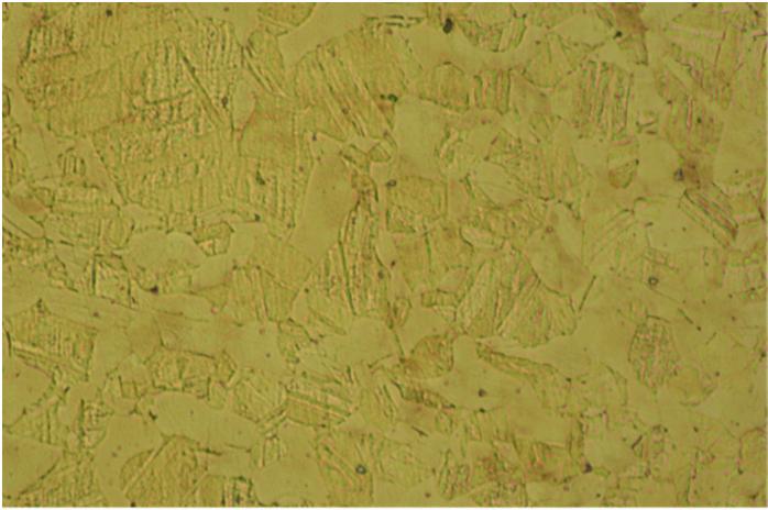 Figur 10: Mikrostrukturbild av Ecobrass(CW724R), 400 gångers förstoring. 6.5 CW602N CW602N är en avzinkningshärdig legering.