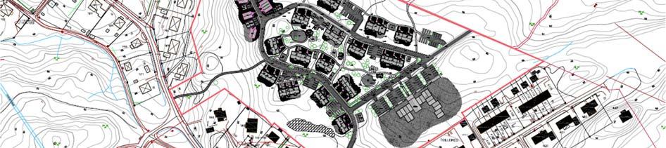 I nuläget består planområdet av kuperad terräng med huvudsakligen barrskog och synliga bergspartier.