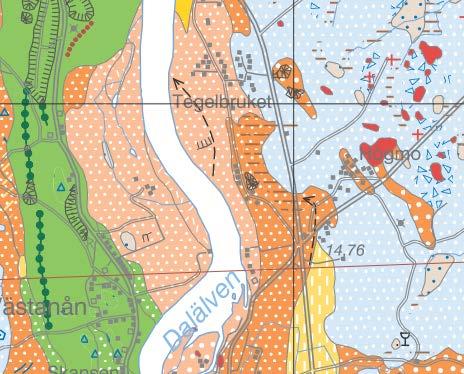 4 Geotekniska förhållanden översiktligt Naturlig jord består på ytan av älvsediment, till största delen sand och finsand som ligger på en postglacial sand och där under finare sediment av lera och