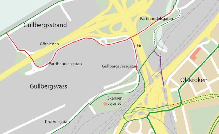 Trafik och tillgänglighet Vid tunnelmynningarna, i Gullbergsvass respektive Almedal, kommer järnvägen att påverka nuvarande utformning när det gäller gatustruktur och tillgänglighet.