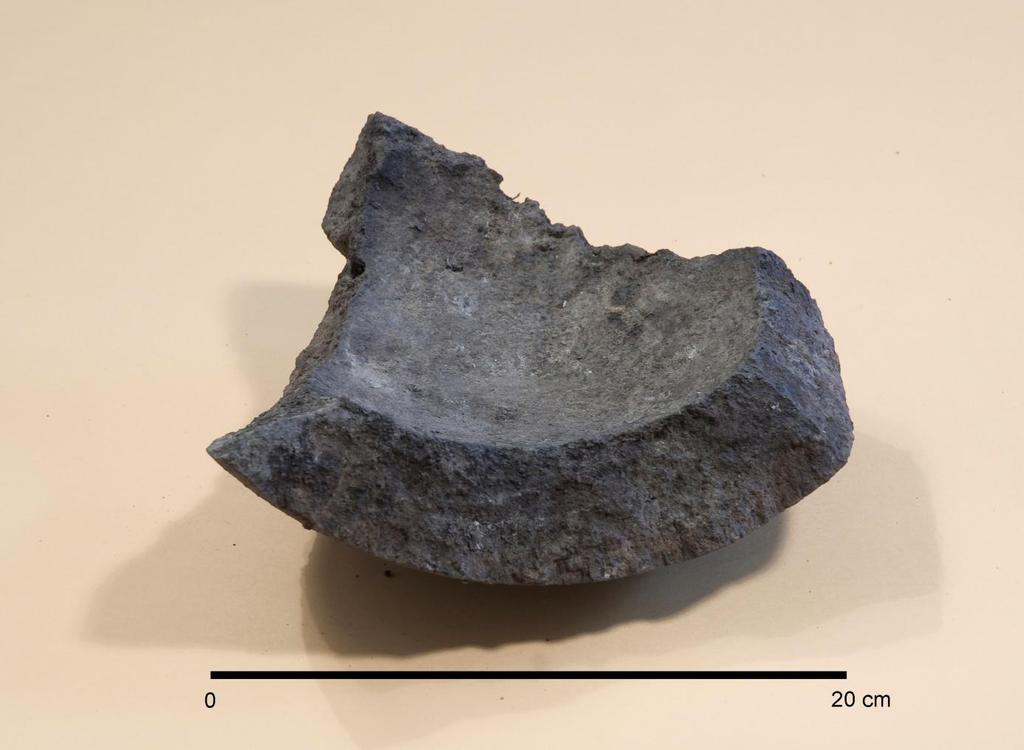 Fig. 4. Granatskärvan som påträffades vid metalldetektorsökningen (Foto: Thomas B Larsson).