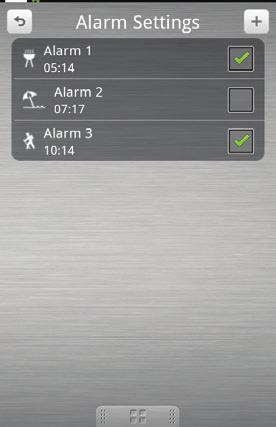3 Tryck på [Alarm settings] (Alarminställningar).