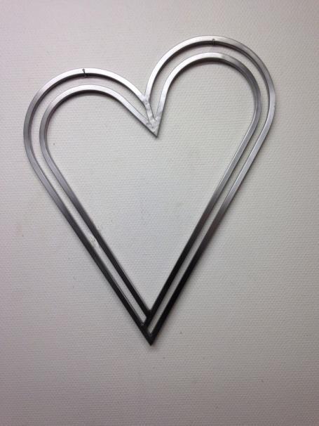 Ståldesign: hjärtan/stjärnor Stålhjärta För väggmontering eller