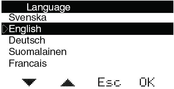 Introduktion och förklaring Manövrering A. Ett tryck på valfri knapp tänder displayen. Knapparnas funktion visas därefter ovanför respektive knapp, i displayen. Se bilderna på denna sida för exempel.