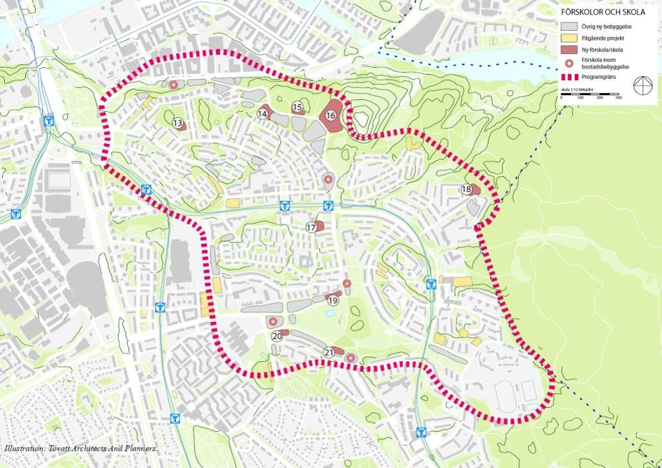 Sida 7 (9) Föreslagna platser för skola och förskola Park och natur De viktigaste mötesplatserna i Hammarbyhöjden och Björkhagen är de gröna mötesplatserna.