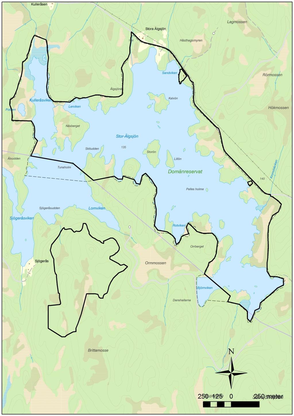 BESLUTSKARTA BILAGA 1 Referens 2017-02-27 511-2232-2015 Naturvård Jan Rees Lantmäteriet Geodatasamverkan Beslutskarta för Naturreservatet Stor-Älgsjön (svart linje).