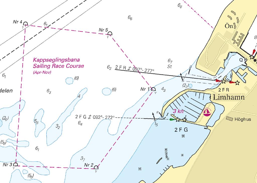 16 Malmö Segelsällskap. Publ. 10 april 2013 * 8515 Sjökort/Chart: 922 Danmark. Öresund. Humlebæk. Ändrade djupuppgifter.