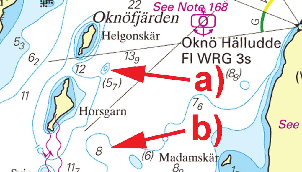 9 Nr 444 Insert 2,7 m i) 59-34,987N 16-32,143E SW of Kattskär Insert 2,2 m delete 4 m nearby j) 59-35,005N