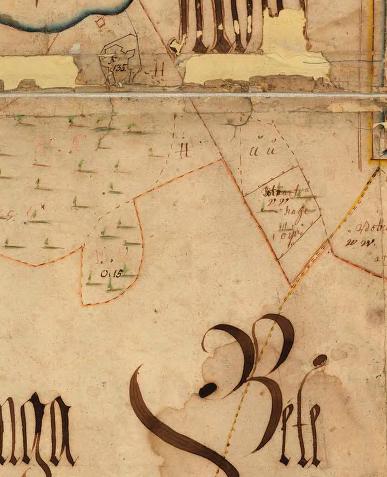 Fig. 11 & 12. Skattläggningskartan från 1703 redovisar att platsen varit betesmark åtminstone dem seanste 400 åren.