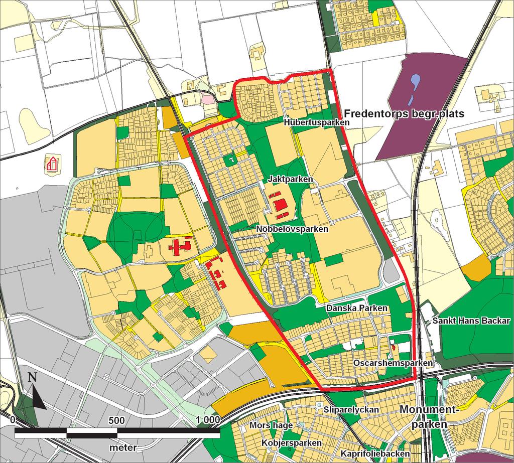 Tätorterna - Lund Nöbbelöv Befolkning (2002-12-31): 3483 inv Stadsdelens yta (ha): 103 Parkmark (ha) totalt: 31 Parkmark % av stadsdelens yta: 30 % Parkmark per