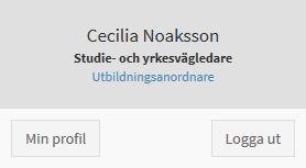 Figur 7: Startsidan Man kan klicka på inväntar beslut, bifall och nekade för att ta sig direkt till ansökningar inom dessa kategorier. Uppe på höger sida hittar man namnet på personen som är inloggad.