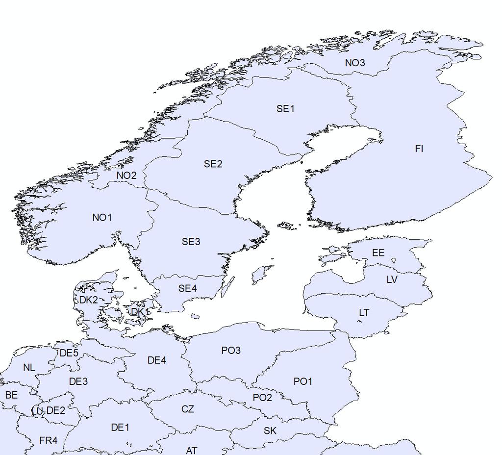 Det nordeuropeiska elsystemet och de svenska FV-systemen Sy ste m ID A B C D