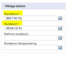 5 (17) Status är Aktivt för ett nystartat projekt. De olika valmöjligheterna är nedan: Utkast Aktiv Parkerad Spärr Avslut Projekt sparade som utkast.