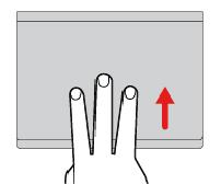 Svep nedåt med tre fingrar Visa skrivbordet genom att sätta tre fingrar på styrplattan och dra dem nedåt. Anm: Gesten stöds endast i Windows 10.