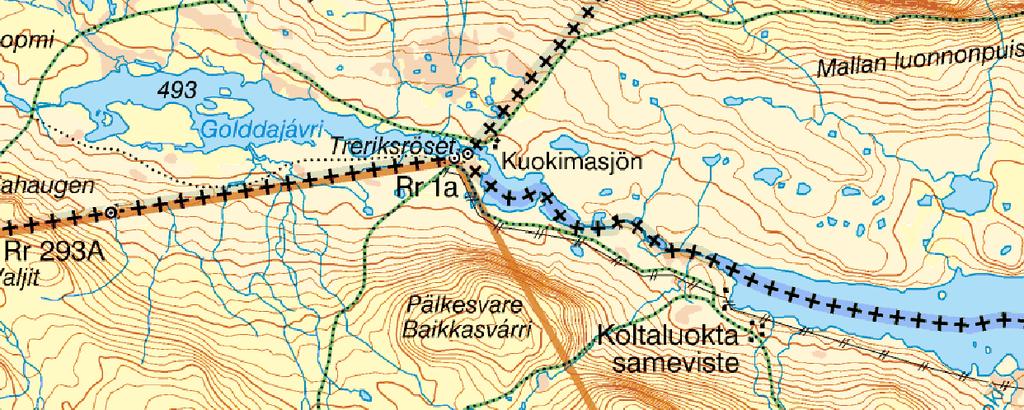 Treriksröset Kommun Beskrivning Motiv för urval Skydd Tillgänglighet Nyttjande Referenser Kiruna Vid Treriksröset byggdes år 1897 ett röse av ryssar och norrmän för att markera punkten