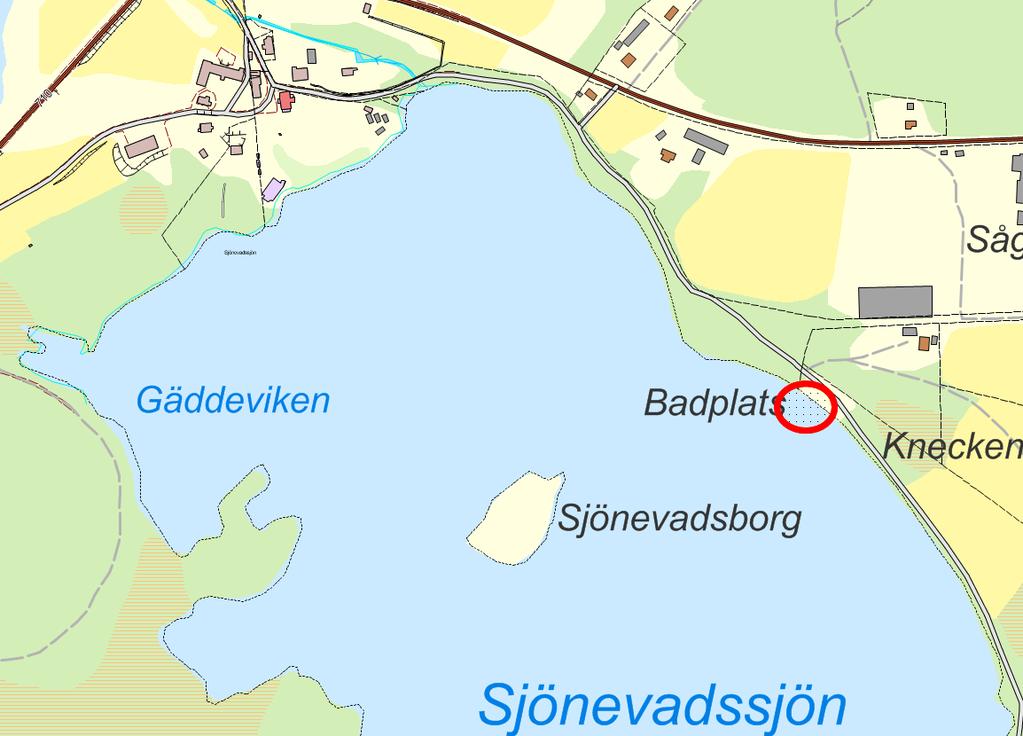 Karta över Sjönevadssjön