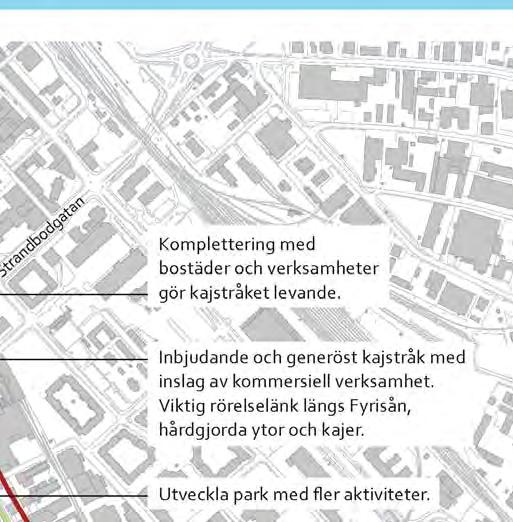 levande, upplevelserikt och innehållsrikt park- och aktivitetsstråk som fungerar både vid