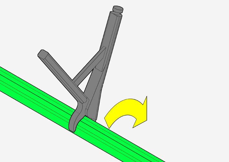 58 4 mm Trä vajern genom trummans hål från utsidan och fixera med låsskruven. Montera vajern på trumman med ca 2 säkerhetsvarv. (Lika många varv på båda trummorna) Obs!