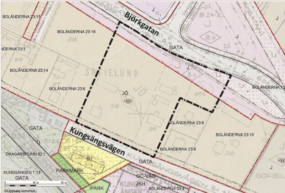 Detaljplaner Planbeskrivning laga kraft dnr 2015-3488 Stadsplan för Sofielund m.m. Huvuddelen av Boländerna 23:11 och hela Boländerna 23:6 omfattas av Stadsplan för Sofielund m.m. (fastställd 1948).