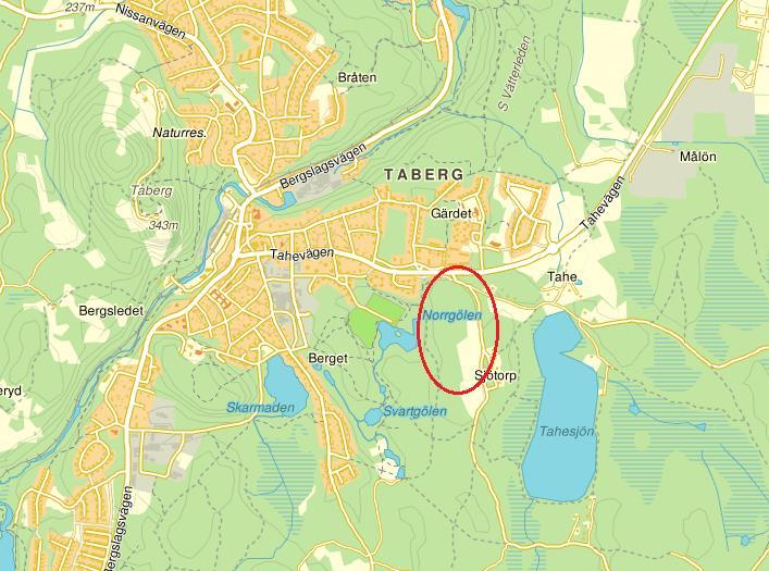 1 Orientering På uppdrag av Myresjöhus AB har Pontarius utarbetat föreliggande dagvattenutredning avseende ett nytt bostadsområde beläget i sydöstra Taberg. Se figur 1. Figur 1.