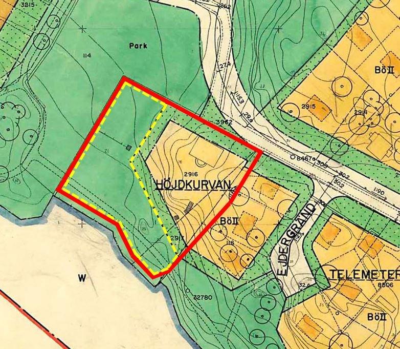 Staden har, i en ansökan från år 2008 om planändring för Fagersjö 4:1 m.fl., emellertid inte haft avsikt att lösa in den resterande parkmarken.
