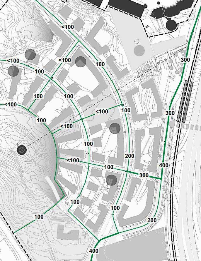 6 Figur 3-1 Beräknade cykelflöden i Södra