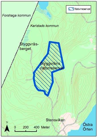 Naturreservatet utgörs av en brant sydvästsluttning vid Västra Örtens strand samt en åkerholme. I branten växer lövrik grandominerad barrblandskog.
