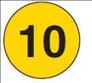 Den största tillåtna hastigheten som gäller ifrån tavlan, i km/tim. Hastighetstavla Faromärkning gul/svart markering Inskränkning inom säkerhetszonen. 5 Bestämmelser för trafik och arbeten 5.