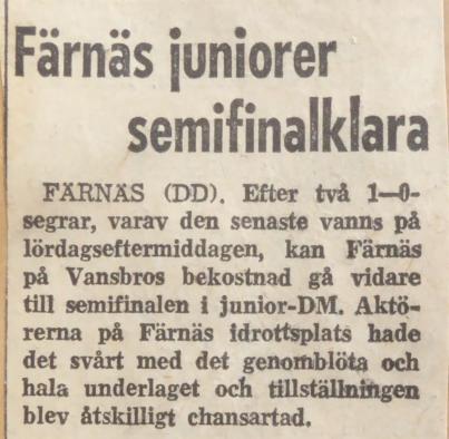 Andra halvleken gick i egyptiskt mörker och Färnäs träffade då bollarna bäst och hade mest av spelet. Vansbros slutspurt när fem minuter återstod lyckades ej rubba siffrorna.