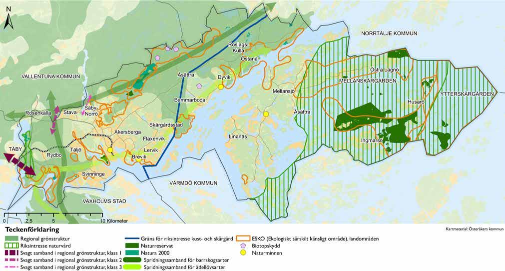 Översiktsplan 2040 Hänsynskarta naturmiljö Hänsynskartan för naturmiljö visar var i kommunen särskild hänsyn till naturmiljön bör tas.