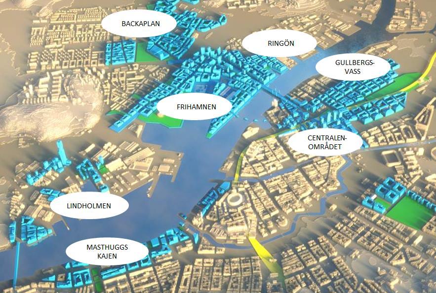 4. STADENS UTBYGGNADSPLANERING Ett flertal större infrastruktur- och stadsutvecklingsprojekt pågår i Göteborg Stad. Merparten av den planerade utbyggnaden är koncentrerad till älvrummet.