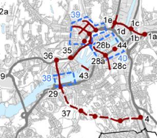 6. TIDIGARE UTREDDA FÖRBINDELSER Ett antal föreslagna nya älvförbindelser har studerats närmare under årens lopp och för sträckorna Lindholmen Stigberget och Packhuskajen Hugo Hammars kaj har det