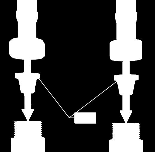 5 Koppla anslutningsslangarna till inkommande vatten Koppla anslutningsslangarna till KV respektive VV med typgodkända kopplingar.