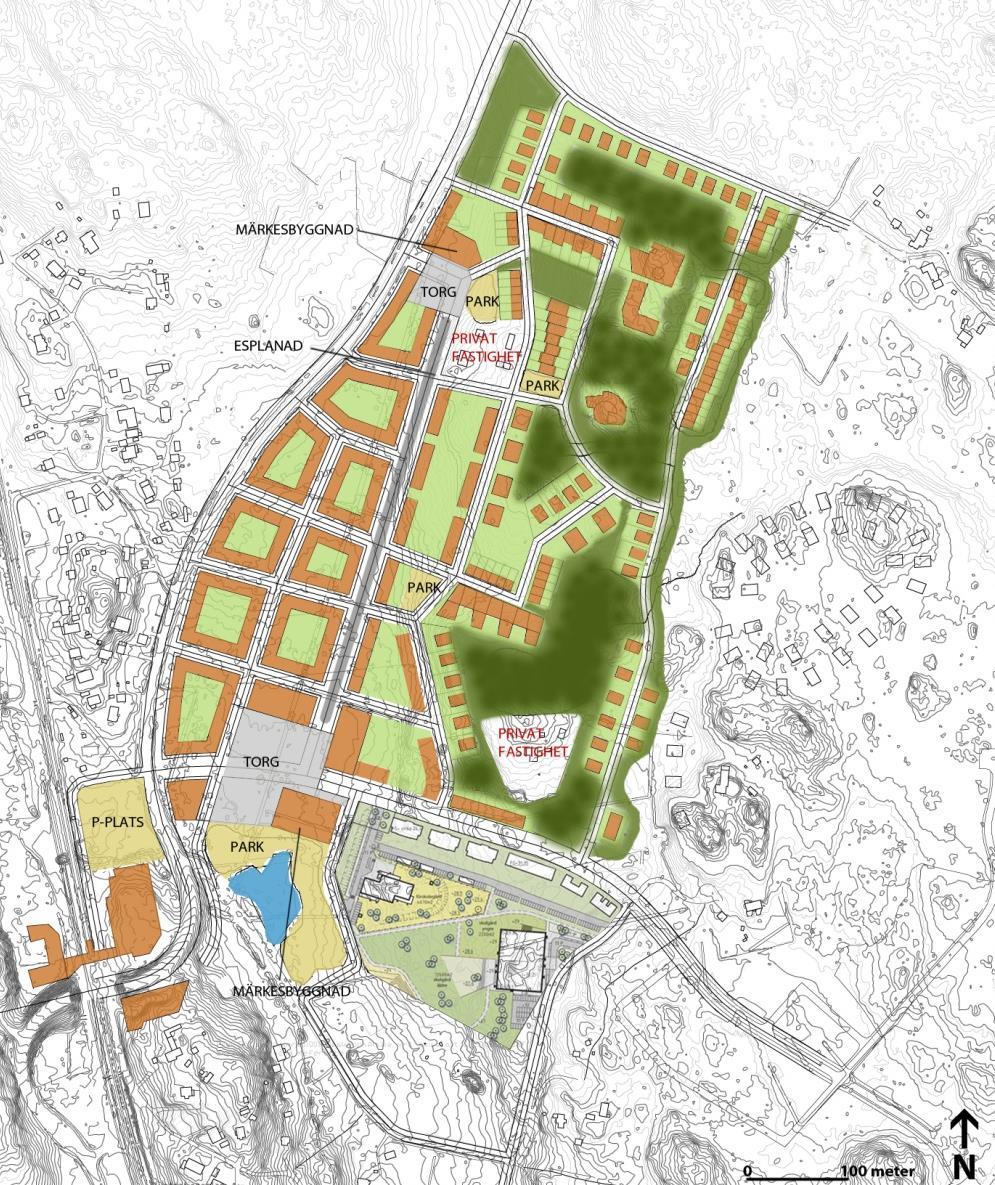 3. Planerade förändringar 3.1 Alsike Nord etapp II Figur 3 Strukturplan Alsike Nord etapp II (2016-08-29) I Alsike Nord etapp II (Figur 3) planeras bostäder för cirka 5 000 invånare.