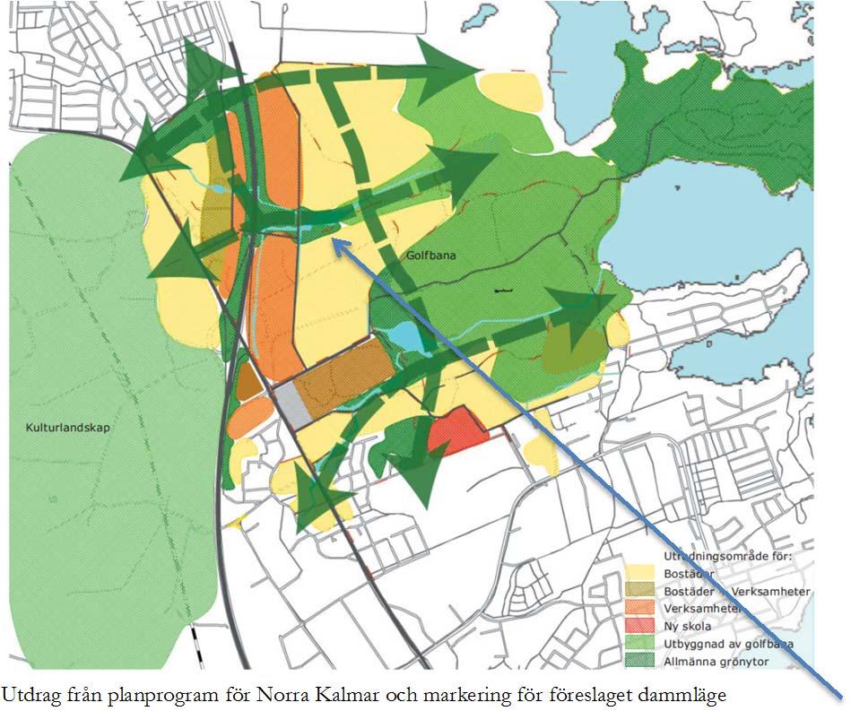 2536) fintligt ike. n vattenelare korsar lanområet i öst-västlig riktning se figur uner Natur- och kulturmiljö). Dessa stråk flyter samman öster om 22.