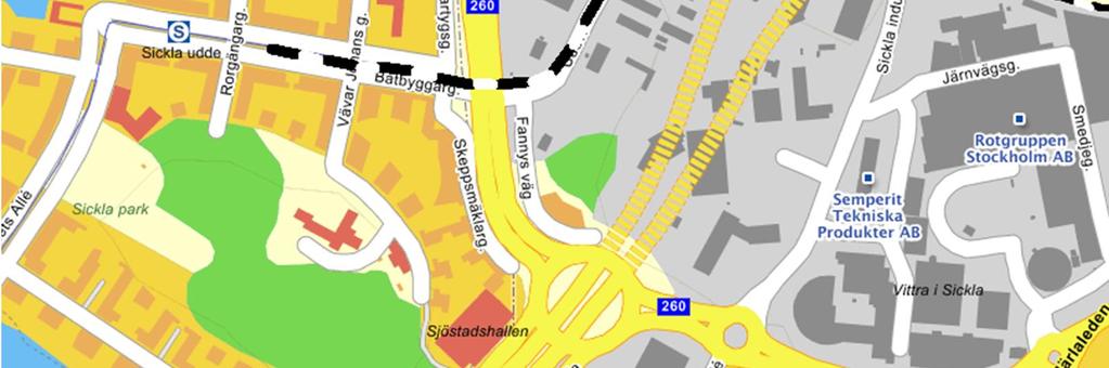 Nacka kommun önskar nu genom projektet 9218 Kontor Uddvägen, Sicklaön 346:1 få en bild av den sammantagna bullersituationen på