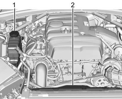 Skötsel 219 2.0L L4 LTG-motor 1. Trycklock och expansionskärl för motorkylvätska 2.
