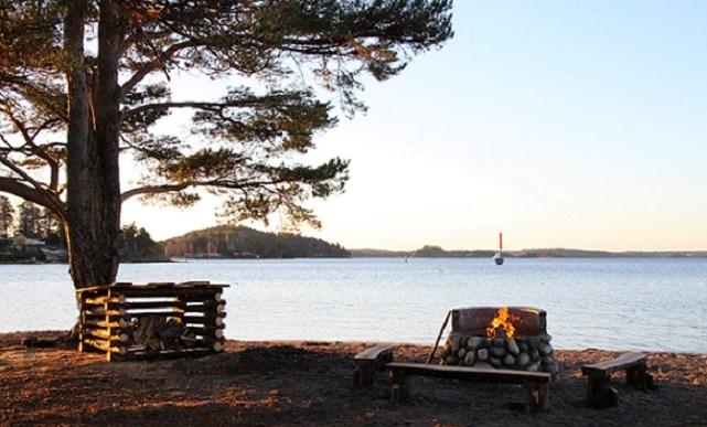 Miljökontoret Eldplats i Brandalsunds naturreservat, nyanlagd hösten 2016.