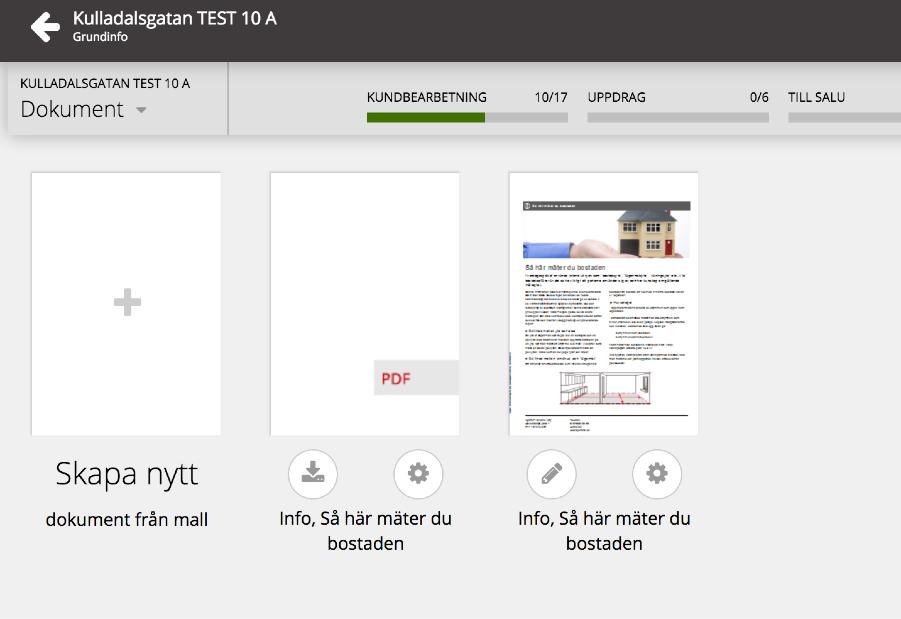 Klicka på kugghjulet under Hemsida Kom ihåg att byta namn på dokument som